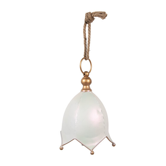 Clayre &amp; Eef   | Bel Decoratief Wit Goudkleurig &oslash; 16x22 cm | 6Y5924M