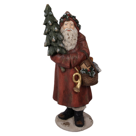 Clayre &amp; Eef   | Kerstdecoratie Kerstman Rood Groen 39x30x93 cm | 5MG0071