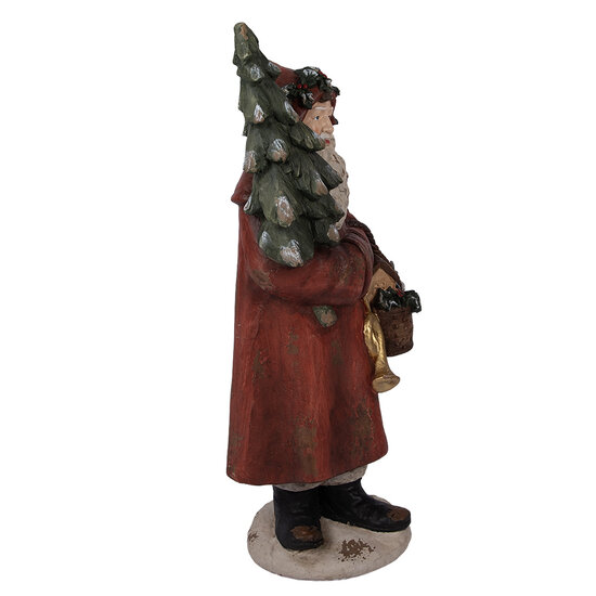 Clayre &amp; Eef   | Kerstdecoratie Kerstman Rood Groen 39x30x93 cm | 5MG0071
