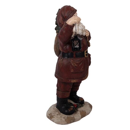 Clayre &amp; Eef   | Kerstdecoratie Kerstman Rood Bruin 37x39x82 cm | 5MG0072