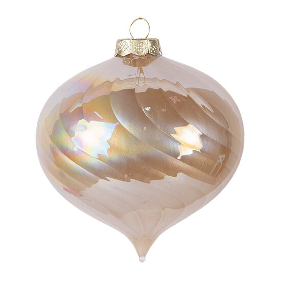 Clayre &amp; Eef   | Kerstbal Beige &oslash; 10x10 cm | 6GL5151