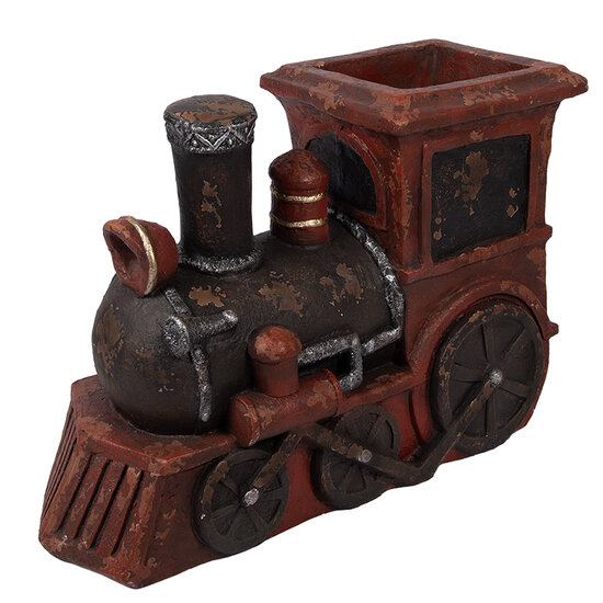 Clayre &amp; Eef   | Kerstdecoratie Locomotief Rood Bruin 70x30x50 cm | 5MG0074