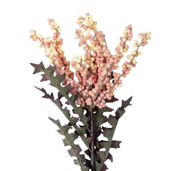 Clayre &amp; Eef   | Decoratie tak met bloemen Roze Groen 20x20x103 cm | 6PL0329P