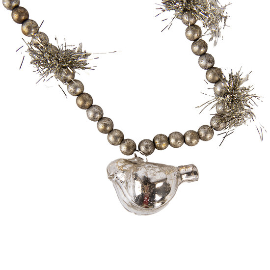 Clayre &amp; Eef   | Decoratie slinger kerst Zilverkleurig &oslash; 2x180 cm | 65989