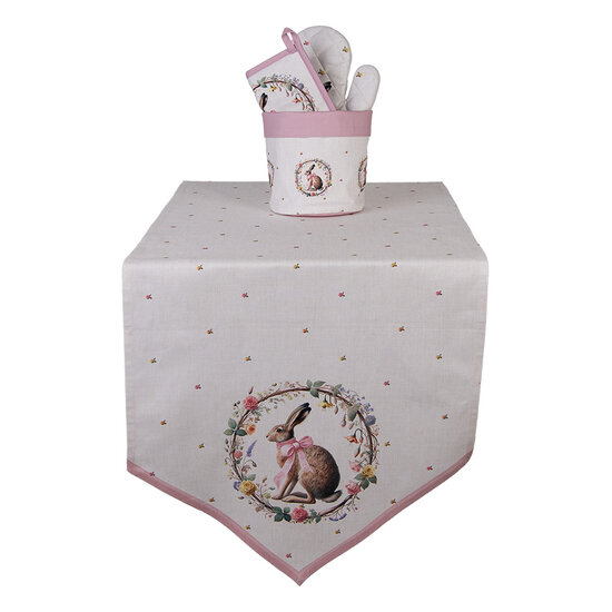 Clayre &amp; Eef   | Tafelloper Beige Bruin 50x160 cm | EWC65