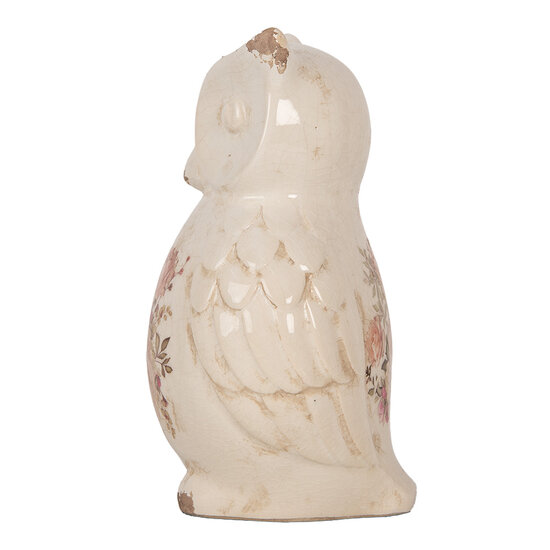 Clayre &amp; Eef   | Decoratie Beeld Uil Beige Roze 13x12x22 cm | 6CE1961L