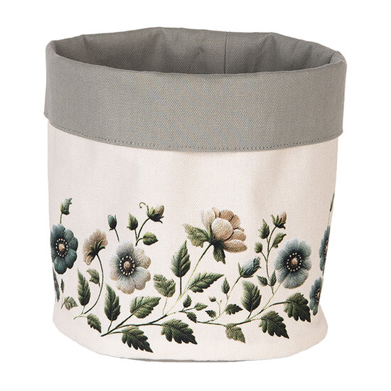 Clayre &amp; Eef   | Broodmandje Beige Groen &oslash; 15x16 cm | GTB50