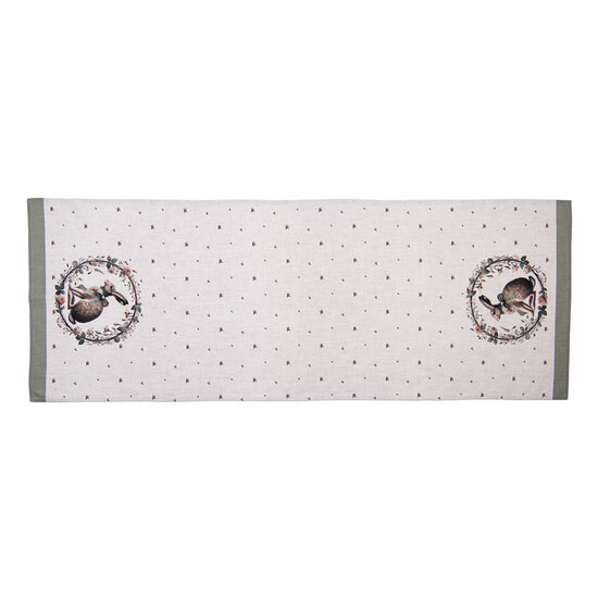 Clayre &amp; Eef   | Tafelloper Beige Bruin 50x140 cm | NLE64