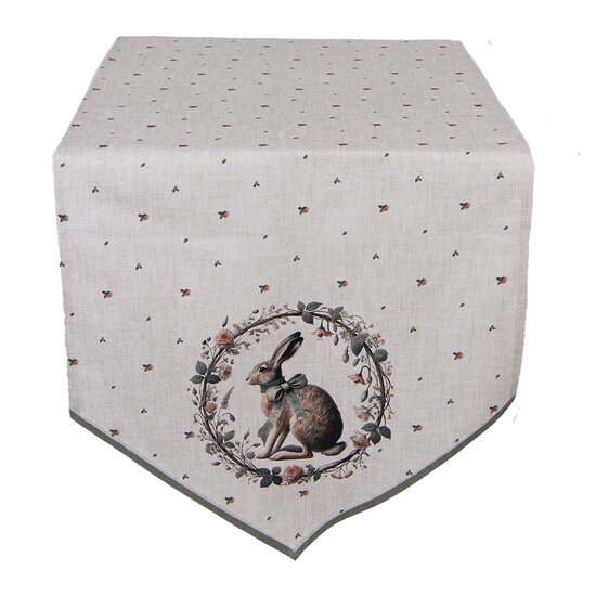 Clayre &amp; Eef   | Tafelloper Beige Bruin 50x160 cm | NLE65