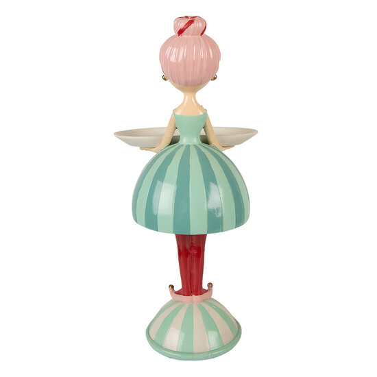 Clayre &amp; Eef   | Decoratie Kind met schaaltje Blauw Wit 18x16x38 cm | 6PR5795