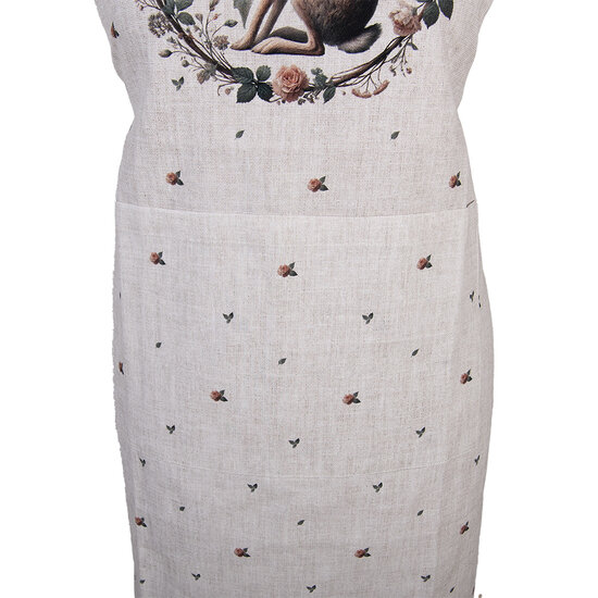 Clayre &amp; Eef   | Keukenschort Beige Bruin 70x85 cm | NLE41