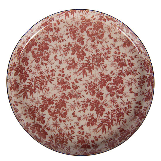 Clayre &amp; Eef   | Onderzetter voor Glazen Roze Rood &oslash; 11x1 cm | 66421