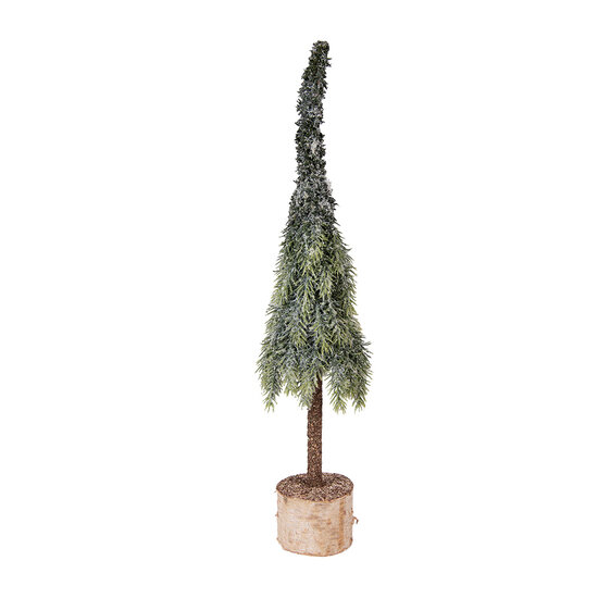 Clayre &amp; Eef   | Kunstkerstboom Groen Wit &oslash; 10x35 cm | 66427