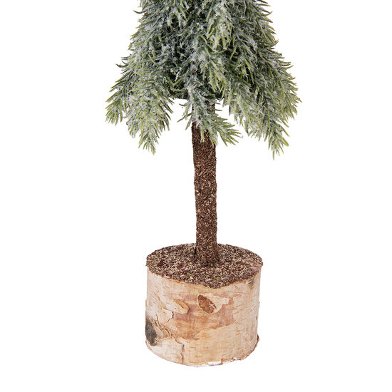 Clayre &amp; Eef   | Kunstkerstboom Groen Wit &oslash; 10x35 cm | 66427