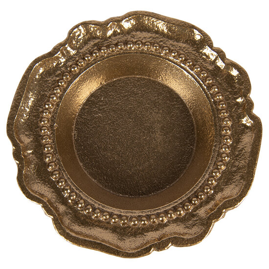 Clayre &amp; Eef   | Decoratie Schaaltje Goudkleurig &oslash; 12x2 cm | 6AL0080