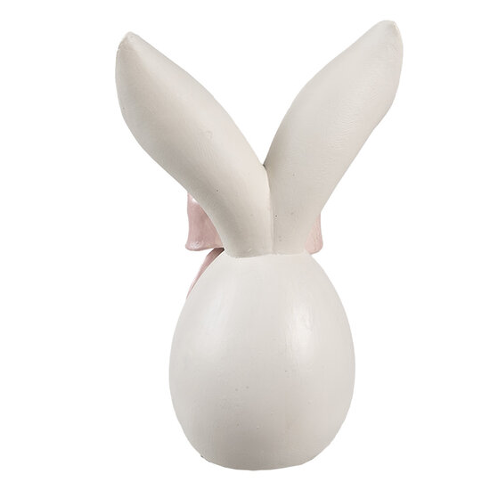Clayre &amp; Eef   | Decoratie Beeld Konijn Wit Roze 12x8x18 cm | 6PR5179