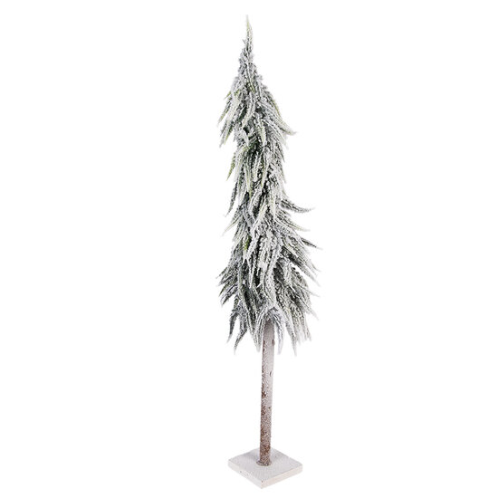Clayre &amp; Eef   | Kunstkerstboom Groen Wit &oslash; 15x80 cm | 50833