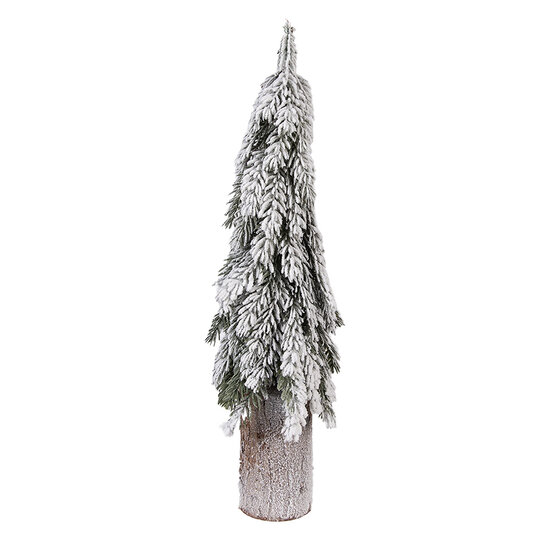 Clayre &amp; Eef   | Kunstkerstboom Groen Wit &oslash; 18x57 cm | 50838