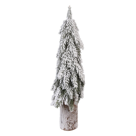 Clayre &amp; Eef   | Kunstkerstboom Groen Wit &oslash; 18x57 cm | 50838