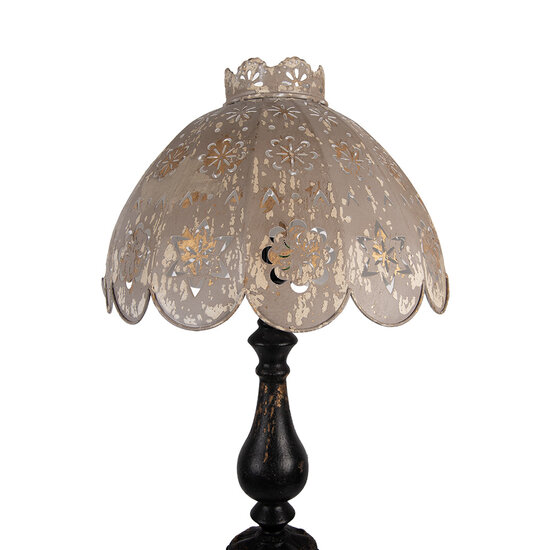 Clayre &amp; Eef   | Tafellamp Zwart Grijs &oslash; 41x75 cm E27/max 1x60W | 5LMC0055