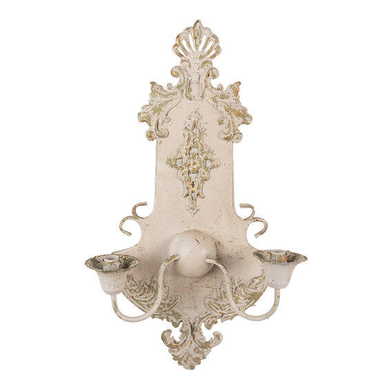 Clayre &amp; Eef   | Wandlamp Beige Groen 40x18x70 cm E14/max 2x25W | 5LMP380