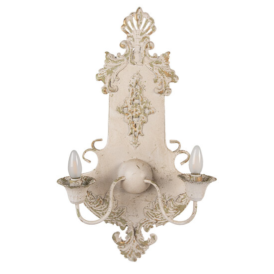 Clayre &amp; Eef   | Wandlamp Beige Groen 40x18x70 cm E14/max 2x25W | 5LMP380