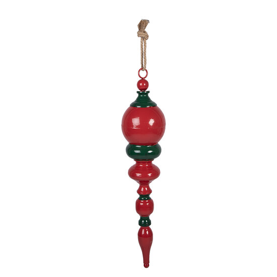 Clayre &amp; Eef   | Decoratie hanger Kerst Rood Groen &oslash; 14x70 cm | 5Y1401