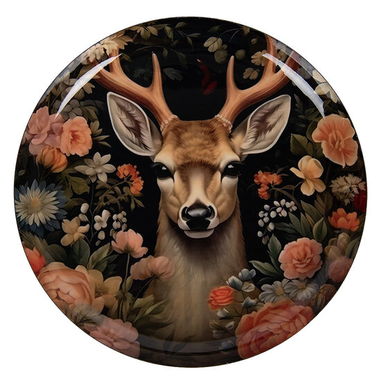 Clayre &amp; Eef   | Decoratie Schaal Zwart Bruin &oslash; 28x3 cm | 66414