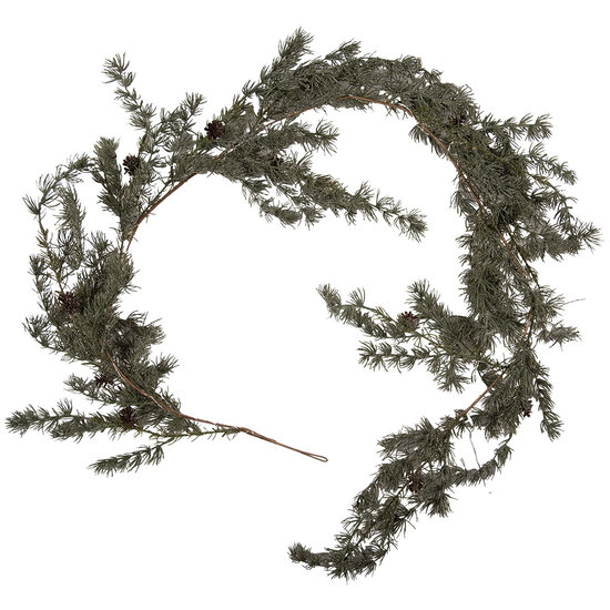 Clayre &amp; Eef   | Decoratie Guirlande met LED Groen 20x7x180 cm / 3xAA | 66431