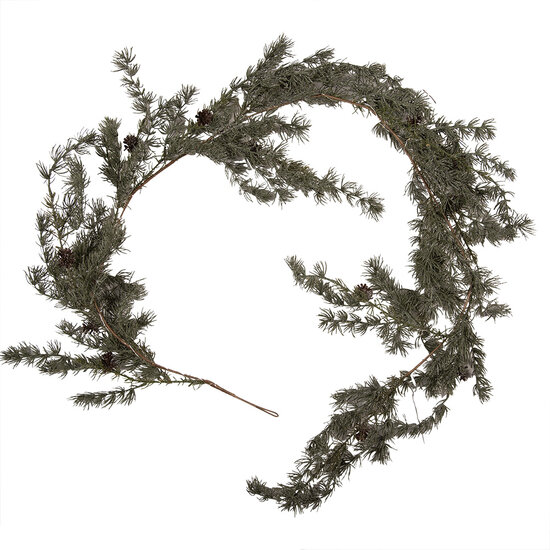 Clayre &amp; Eef   | Decoratie Guirlande met LED Groen 20x7x180 cm / 3xAA | 66431