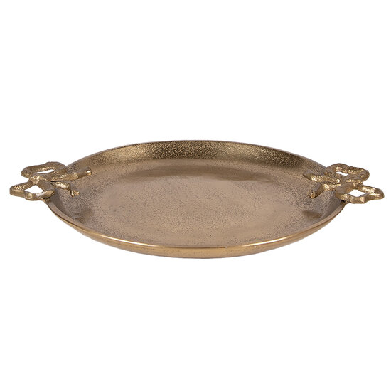 Clayre &amp; Eef   | Decoratie Schaal Goudkleurig 37x31x3 cm | 6AL0084