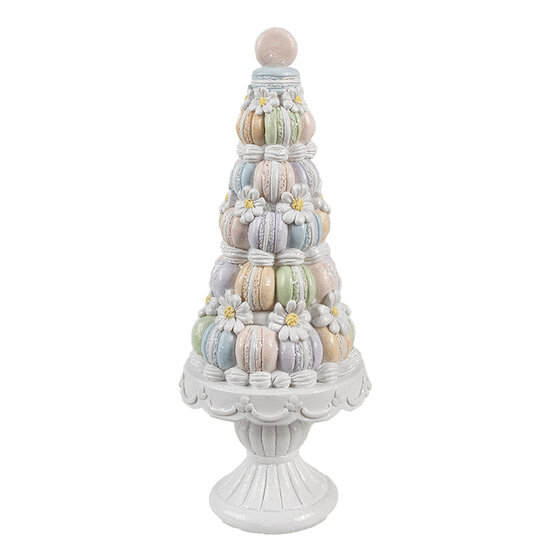 Clayre &amp; Eef   | Decoratie taart Wit Roze &oslash; 12x30 cm | 6PR5164