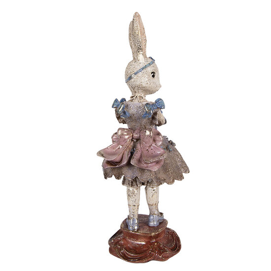Clayre &amp; Eef   | Decoratie Konijn Beige Blauw 15x14x35 cm | 6PR6026