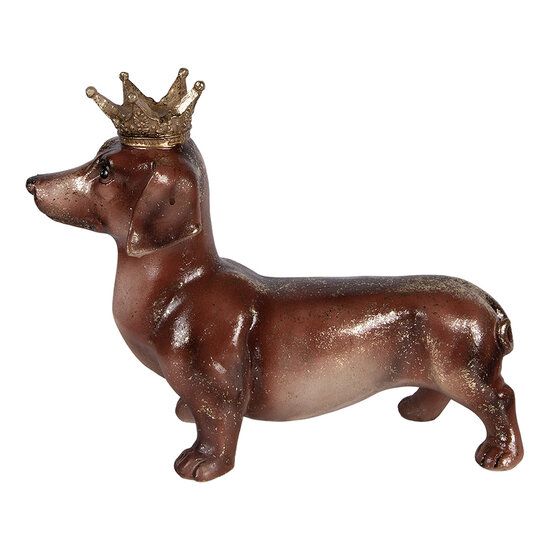 Clayre &amp; Eef   | Decoratie Hond Bruin 35x14x28 cm | 6PR6035