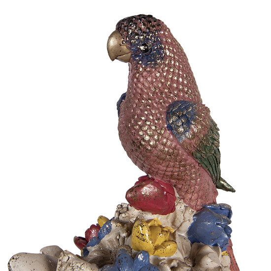 Clayre &amp; Eef   | Decoratie buste Kat met vogel Wit Goudkleurig 24x21x40 cm | 6PR6040