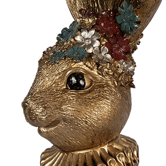 Clayre &amp; Eef   | Decoratie Konijn Goudkleurig Groen 27x17x49 cm | 6PR6057