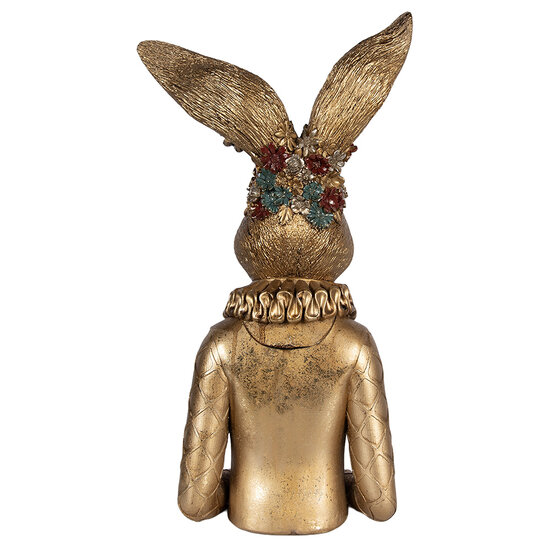 Clayre &amp; Eef   | Decoratie Konijn Goudkleurig Groen 27x17x49 cm | 6PR6057