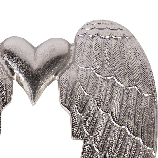 Clayre &amp; Eef   | Wanddecoratie Vleugels Zilverkleurig 38x3x46 cm | 6AL0074