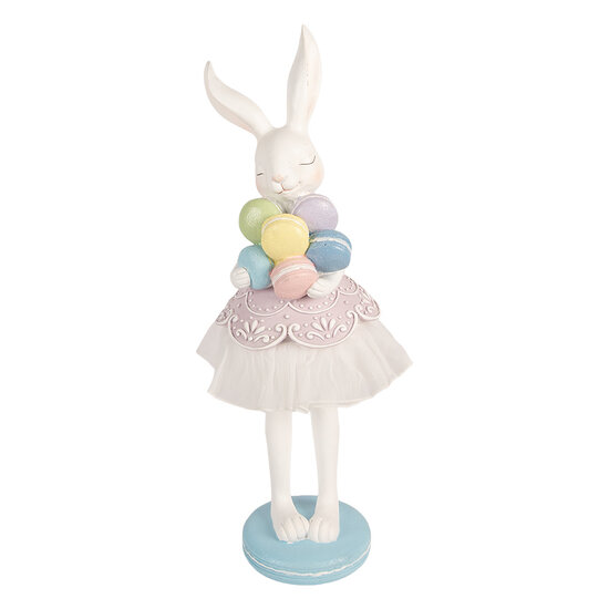 Clayre &amp; Eef   | Decoratie Konijn Wit Paars 18x17x54 cm | 6PR5931