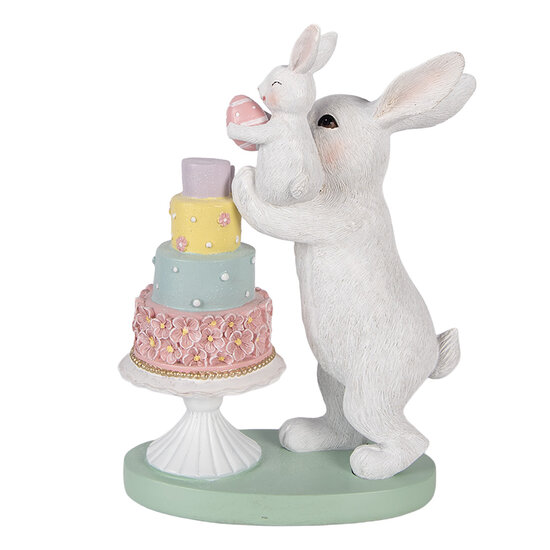 Clayre &amp; Eef   | Decoratie Konijn Wit Multi 21x10x27 cm | 6PR5934