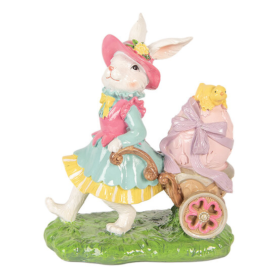 Clayre &amp; Eef   | Decoratie Konijn Wit Groen 19x11x23 cm | 6PR5949