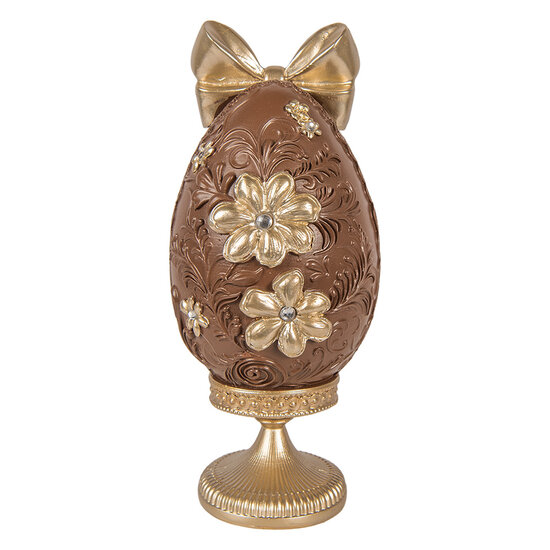 Clayre &amp; Eef   | Decoratie Ei Bruin Goudkleurig 10x9x21 cm | 6PR6014
