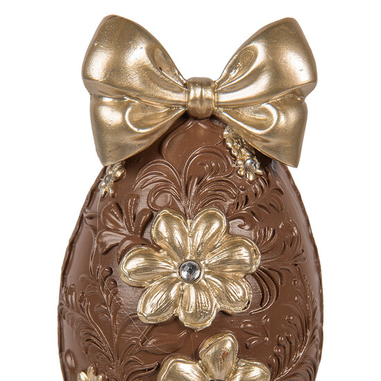 Clayre &amp; Eef   | Decoratie Ei Bruin Goudkleurig 10x9x21 cm | 6PR6014