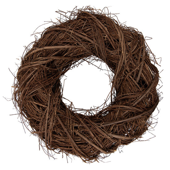 Clayre &amp; Eef   | Decoratie Krans Bruin &oslash; 40x11 cm | 6RO0601M