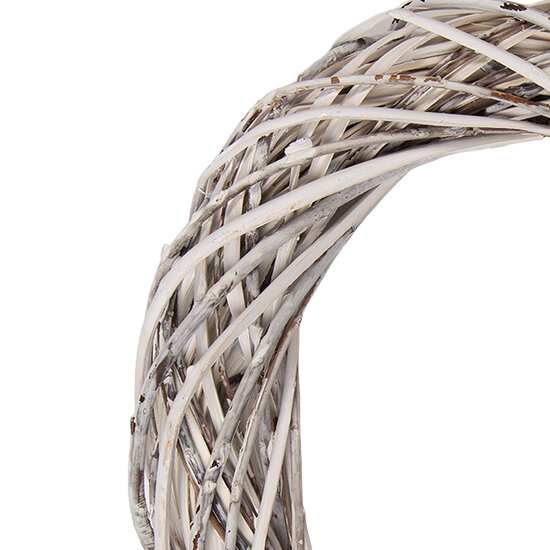 Clayre &amp; Eef   | Decoratie Krans Wit &oslash; 30x6 cm | 6RO0610MW