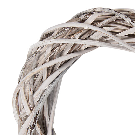 Clayre &amp; Eef   | Decoratie Krans Wit &oslash; 20x4 cm | 6RO0610SW