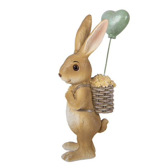 Clayre &amp; Eef   | Decoratie Konijn Bruin Groen 7x5x17 cm | 6PR5976