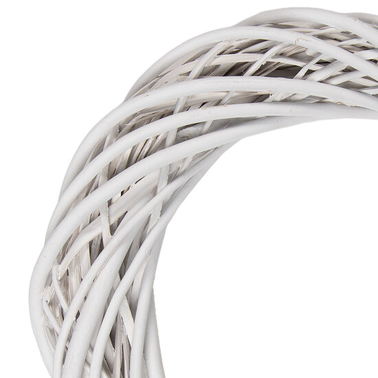 Clayre &amp; Eef   | Decoratie Krans Wit &oslash; 40x7 cm | 6RO0600MW