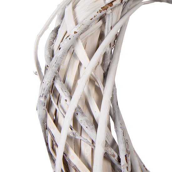 Clayre &amp; Eef   | Decoratie Krans Wit &oslash; 40x8 cm | 6RO0610LW