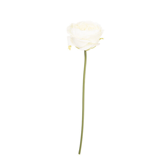 Clayre &amp; Eef   | Kunstbloem Roos Wit Groen 9x9x35 cm | 5PL0237W